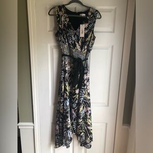 Calvin Klein, Size 8 floral, tie waist midi dress. Brand new with tags!